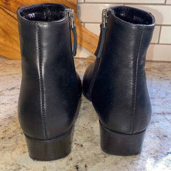 AQUATALIA $425 Fuoco Black Leather Italy Ankle Boot 7.5 EUC - Picture 9 of 16